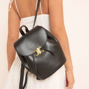 BACKPACK IN BLACK FAUX LEATHER